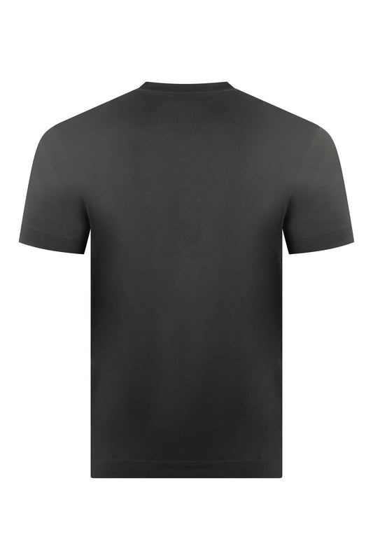 Zattura Supima Cotton Short Sleeve High Collar T-shirt (Dark Taupe)