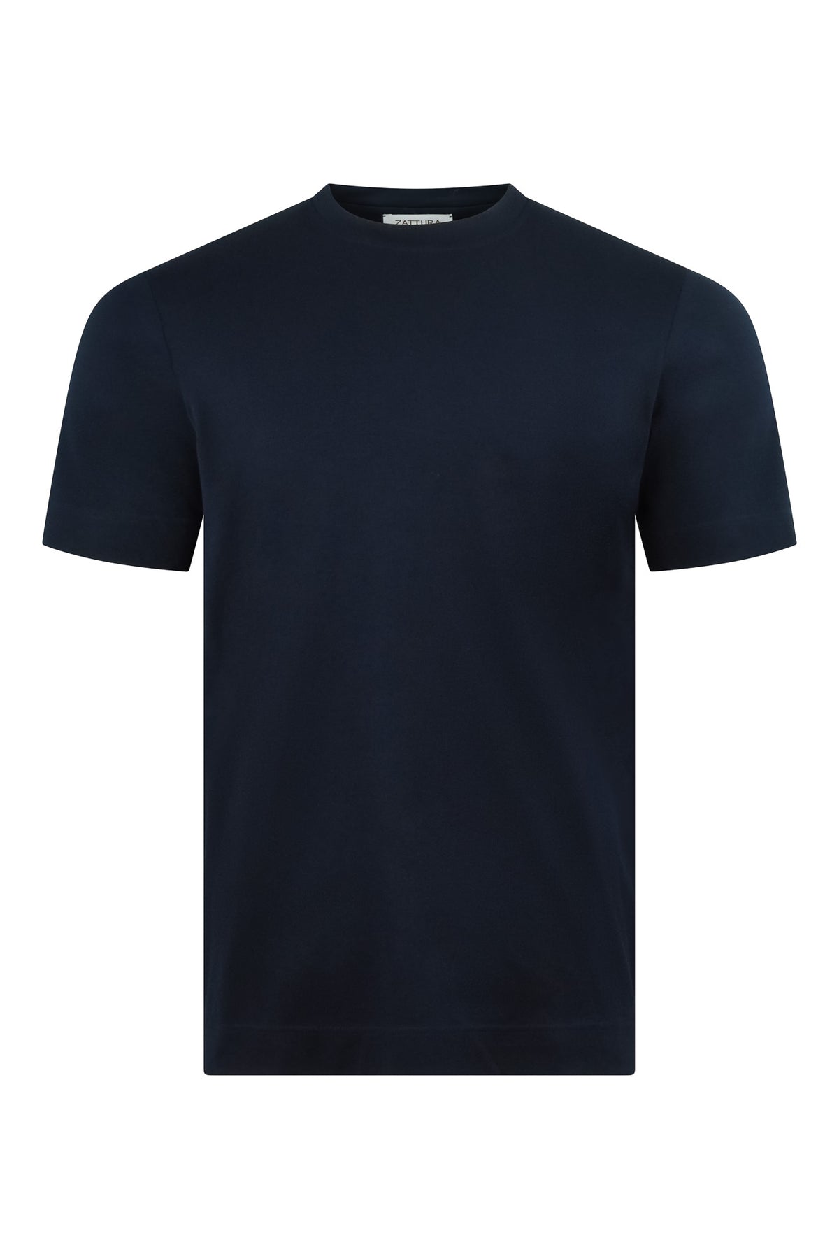 Zattura Supima Cotton Short Sleeve High Collar T-shirt (Navy)