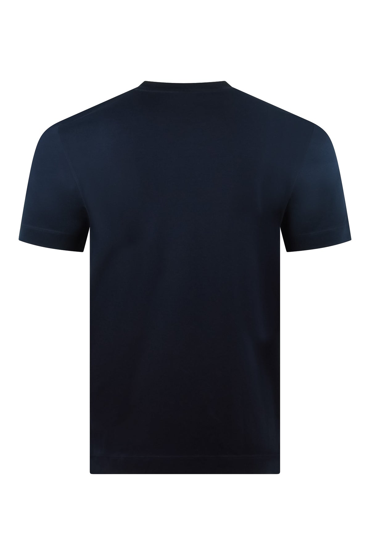 Zattura Supima Cotton Short Sleeve High Collar T-shirt (Navy)