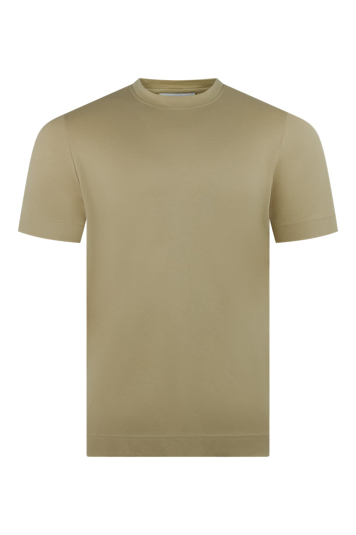 Zattura Supima Cotton Short Sleeve High Collar T-shirt (Sand)