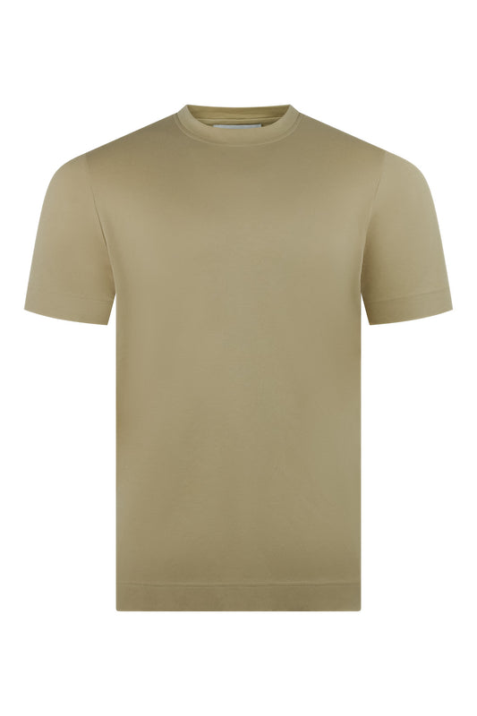 Zattura Supima Cotton Short Sleeve High Collar T-shirt (Sand)