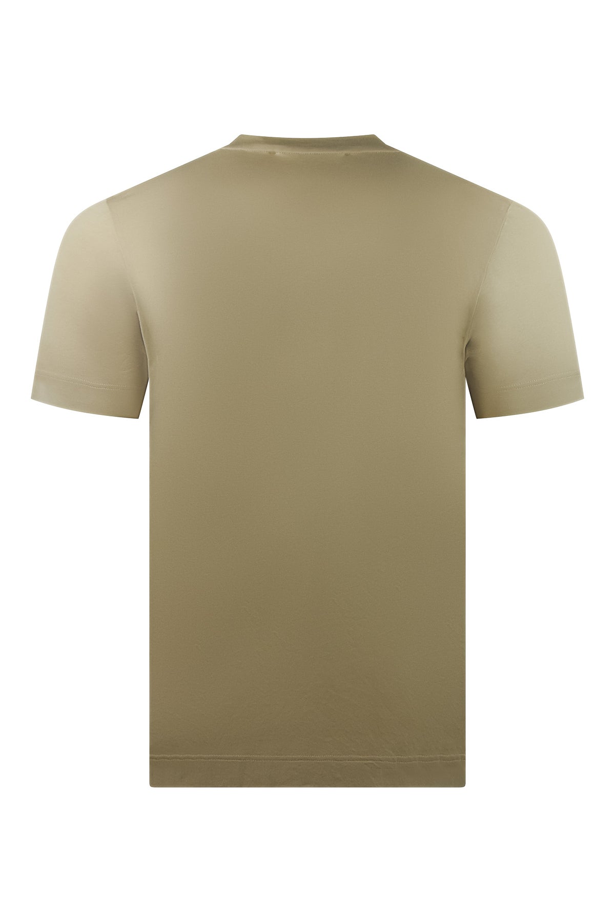 Zattura Supima Cotton Short Sleeve High Collar T-shirt (Sand)