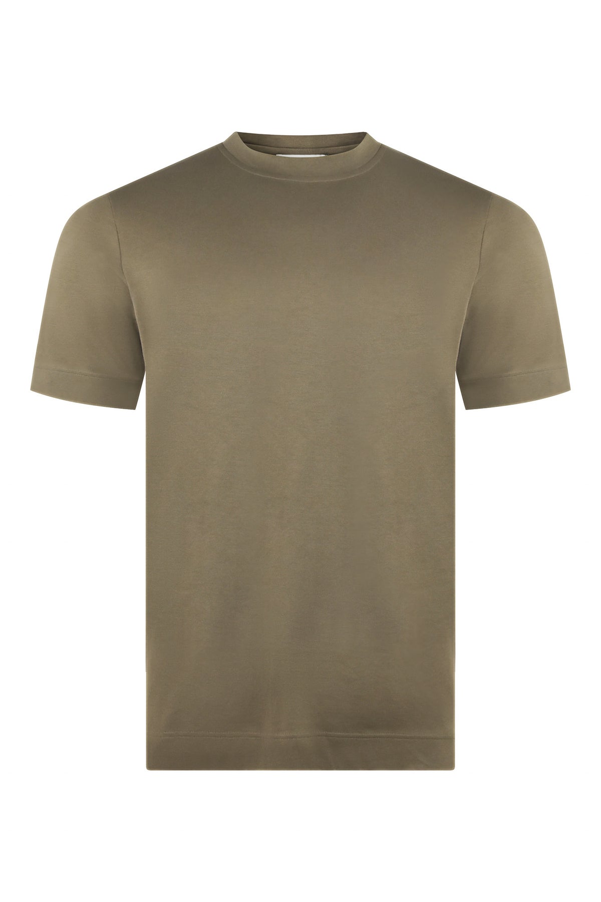 Zattura Supima Cotton Short Sleeve High Collar T-shirt (Taupe)