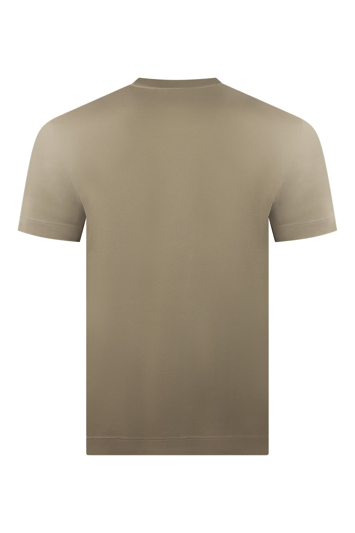 Zattura Supima Cotton Short Sleeve High Collar T-shirt (Taupe)