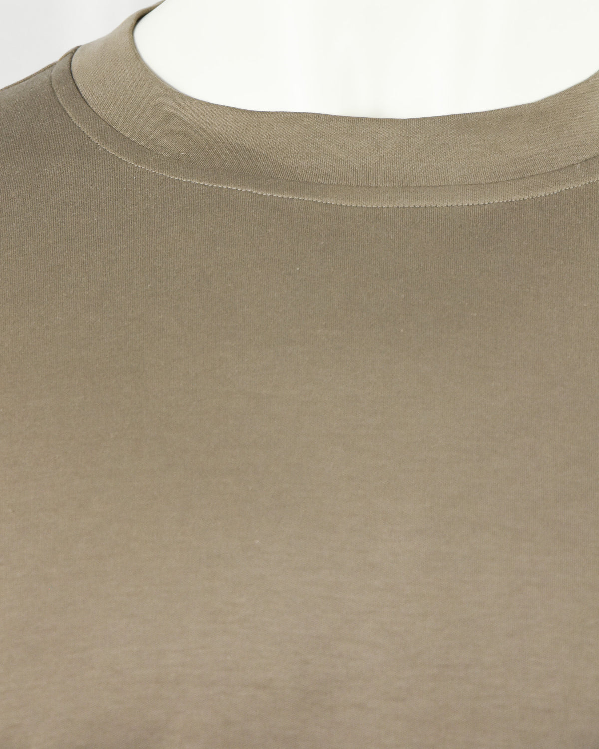 Zattura Supima Cotton Short Sleeve High Collar T-shirt (Taupe)