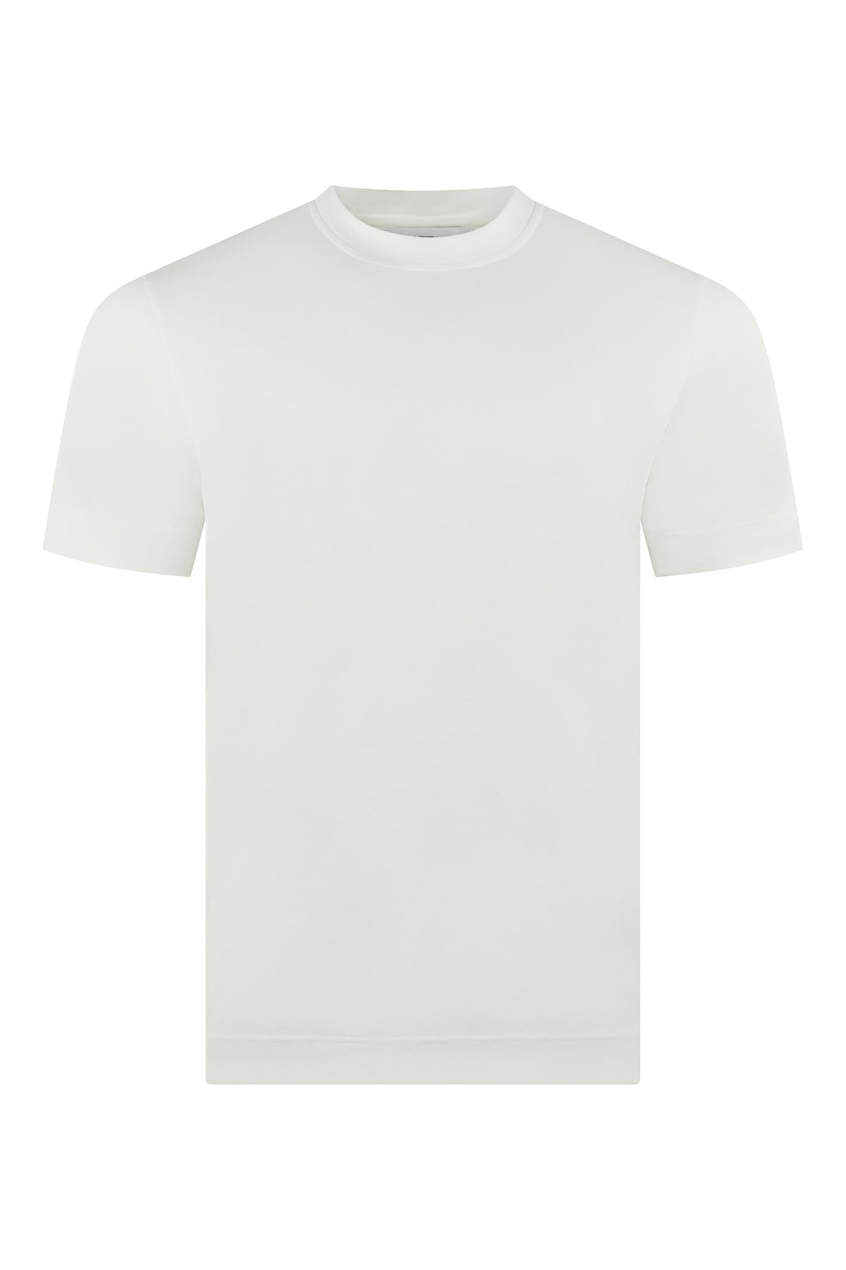 Zattura Supima Cotton Short Sleeve High Collar T-shirt (White)