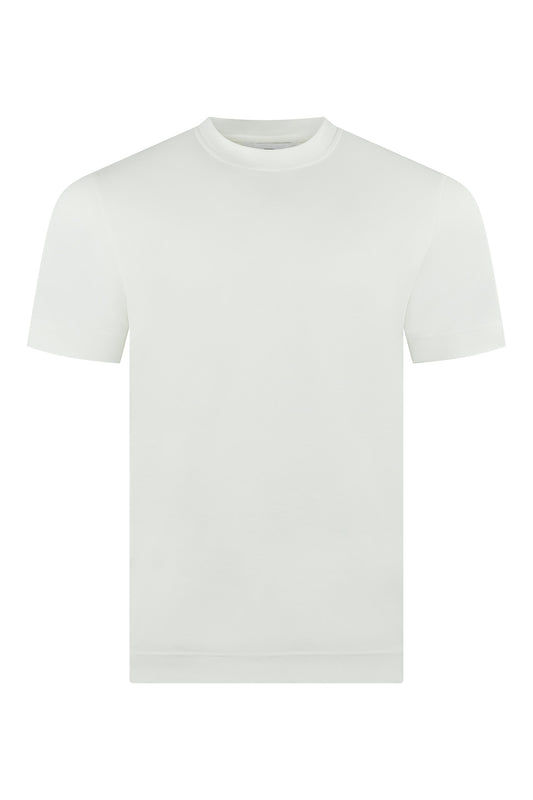 Zattura Supima Cotton Short Sleeve High Collar T-shirt (White)