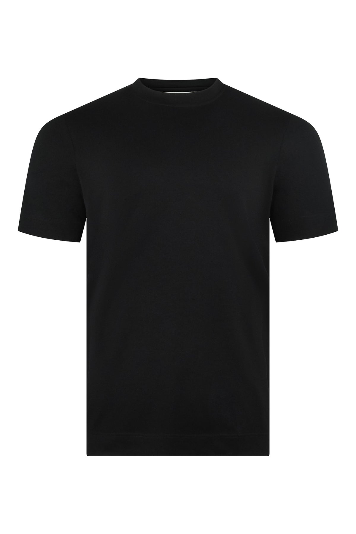 Zattura Supima Cotton Short Sleeve High Collar T-shirt (Black)