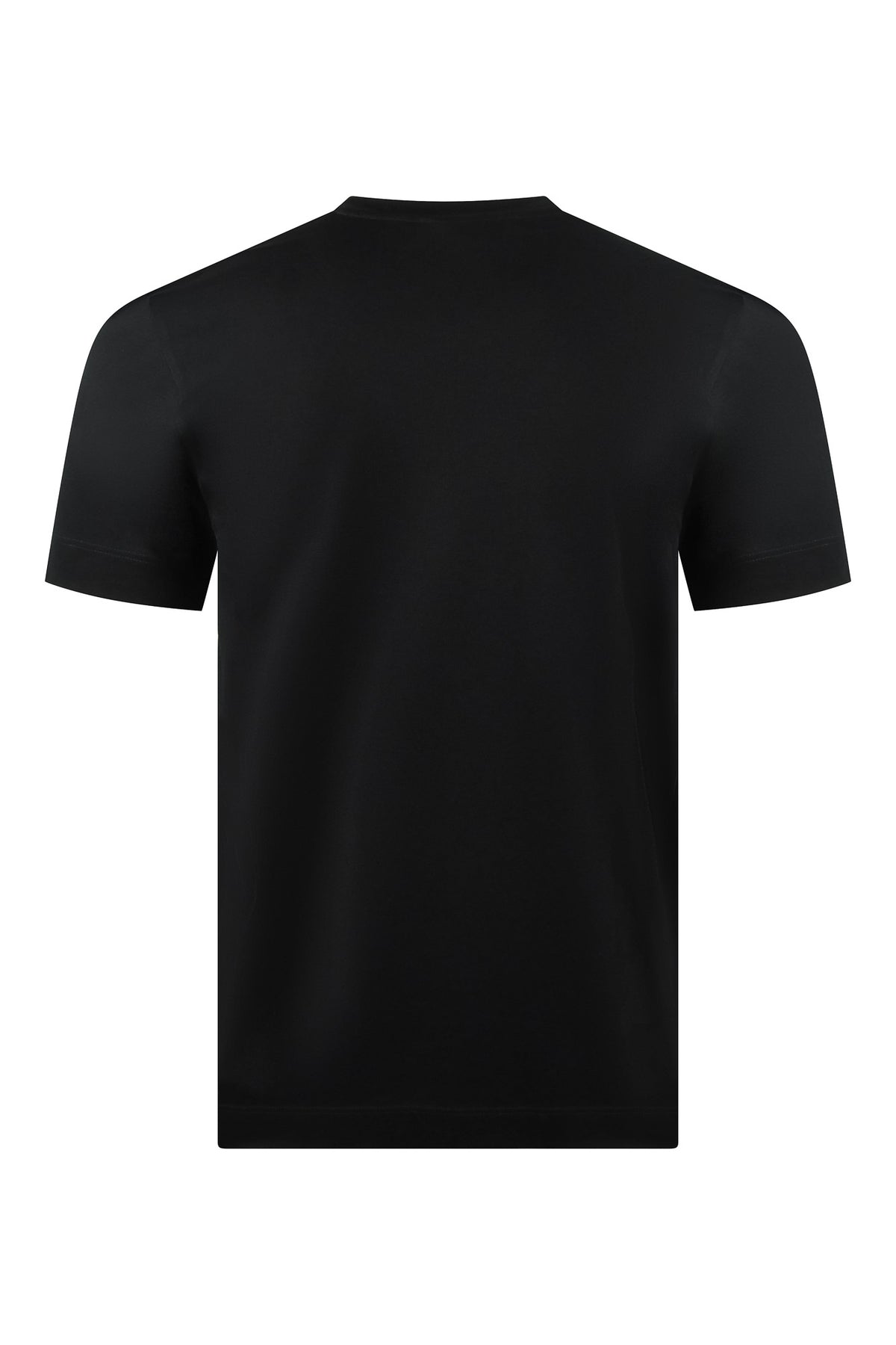 Zattura Supima Cotton Short Sleeve High Collar T-shirt (Black)