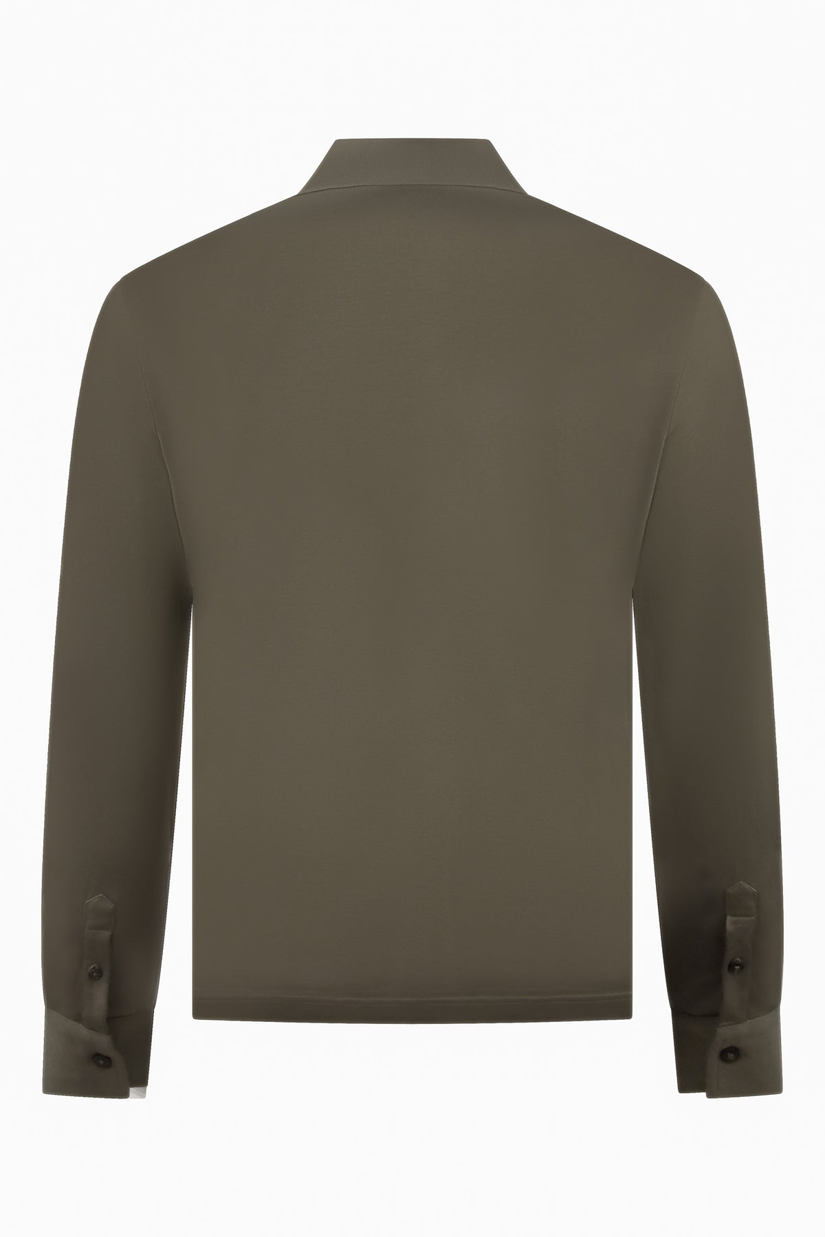 Zattura Supima Cotton Long Sleeve Zip Polo (Taupe)