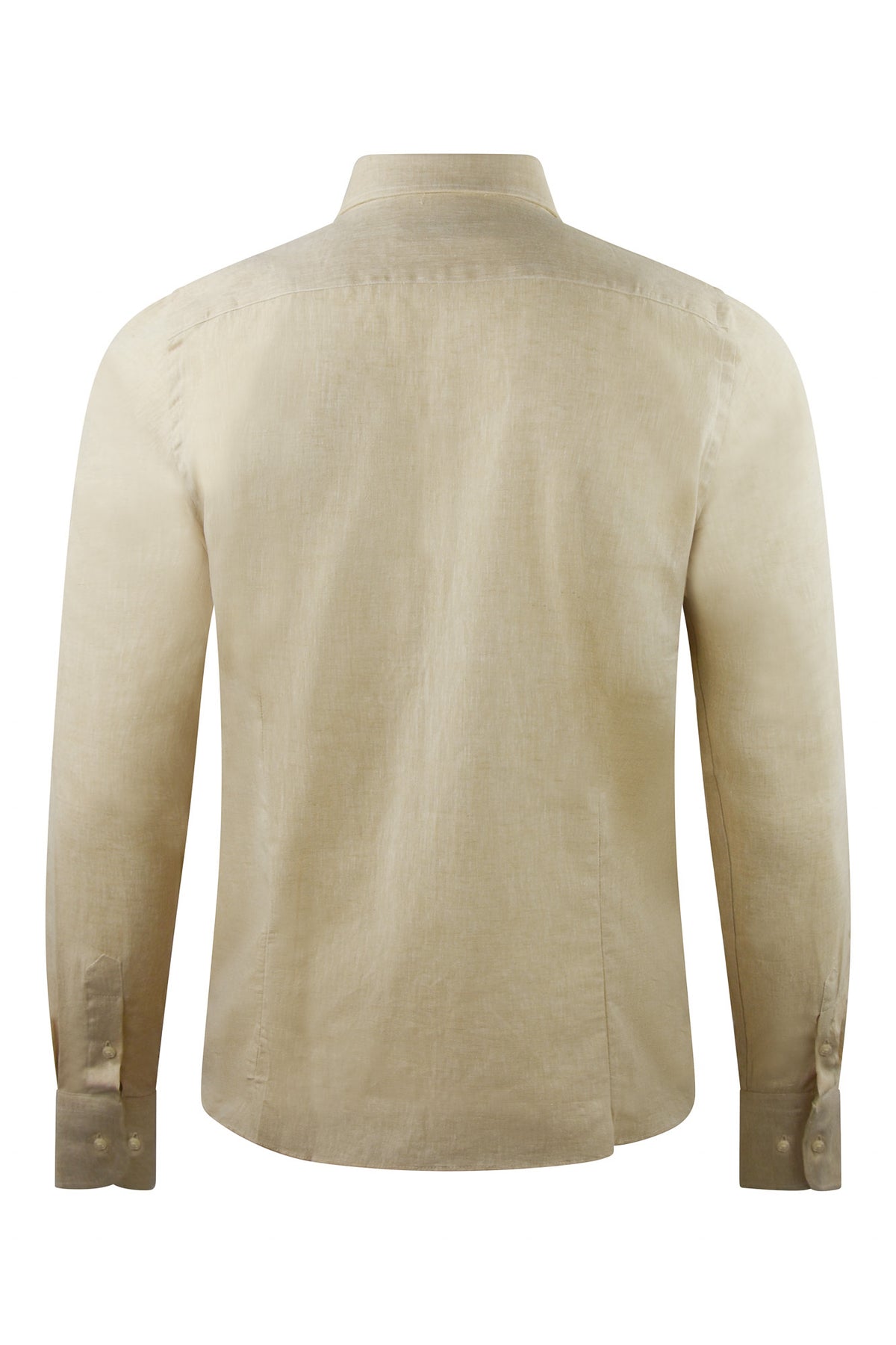 Zattura Cotton & Linen Long Sleeve Shirt (Beige)