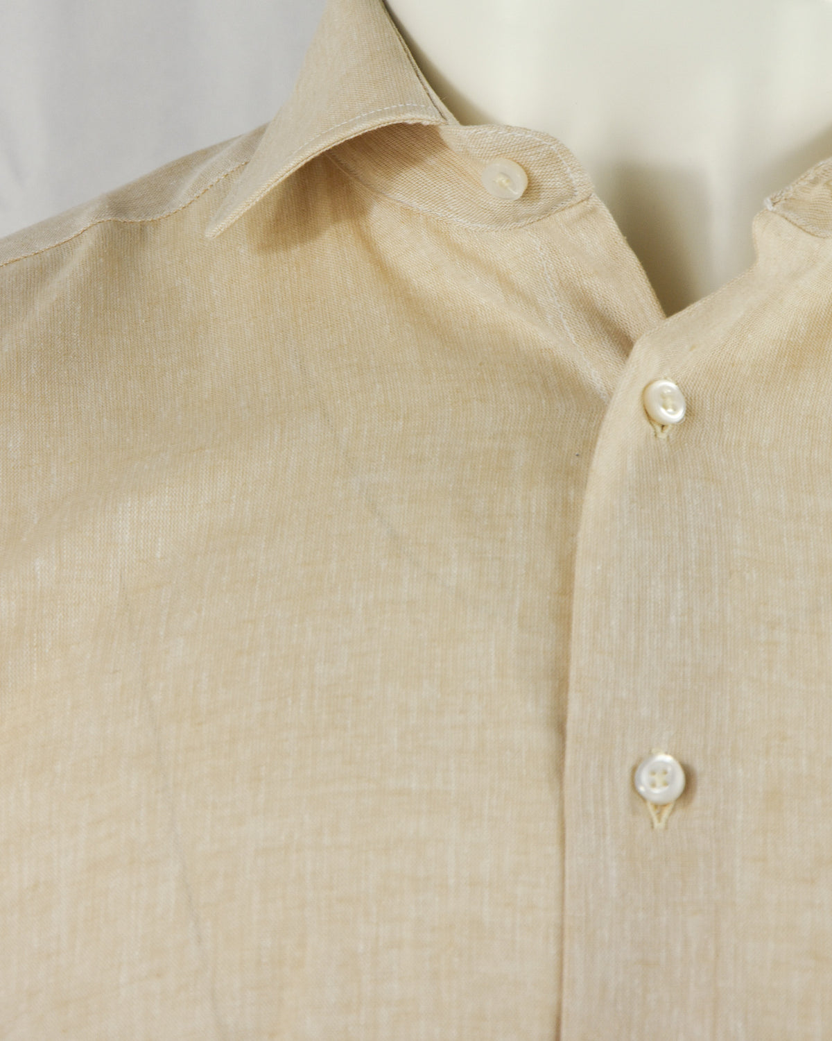 Zattura Cotton & Linen Long Sleeve Shirt (Beige)