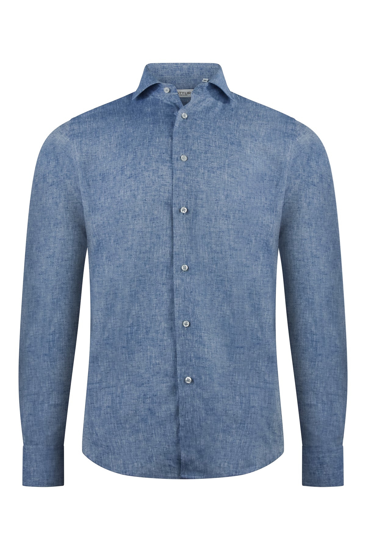Zattura Cotton & Linen Long Sleeve Shirt (Light Blue)