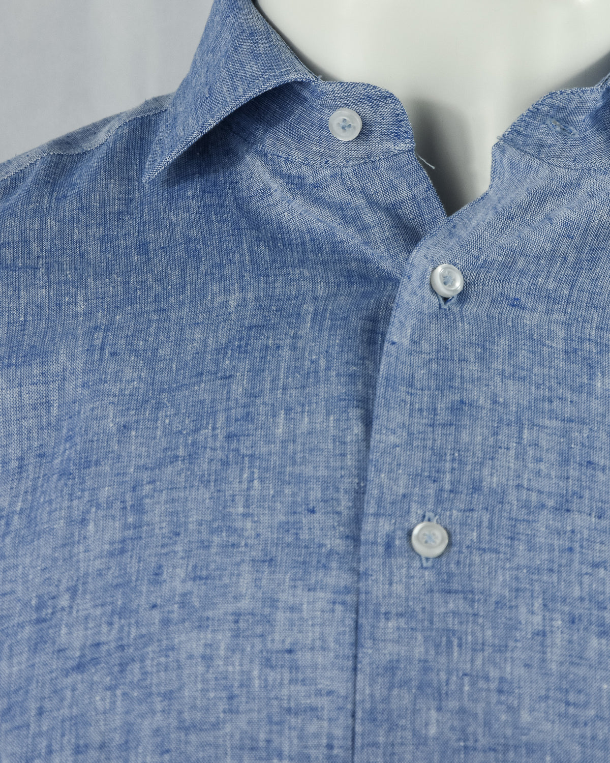 Zattura Cotton & Linen Long Sleeve Shirt (Light Blue)