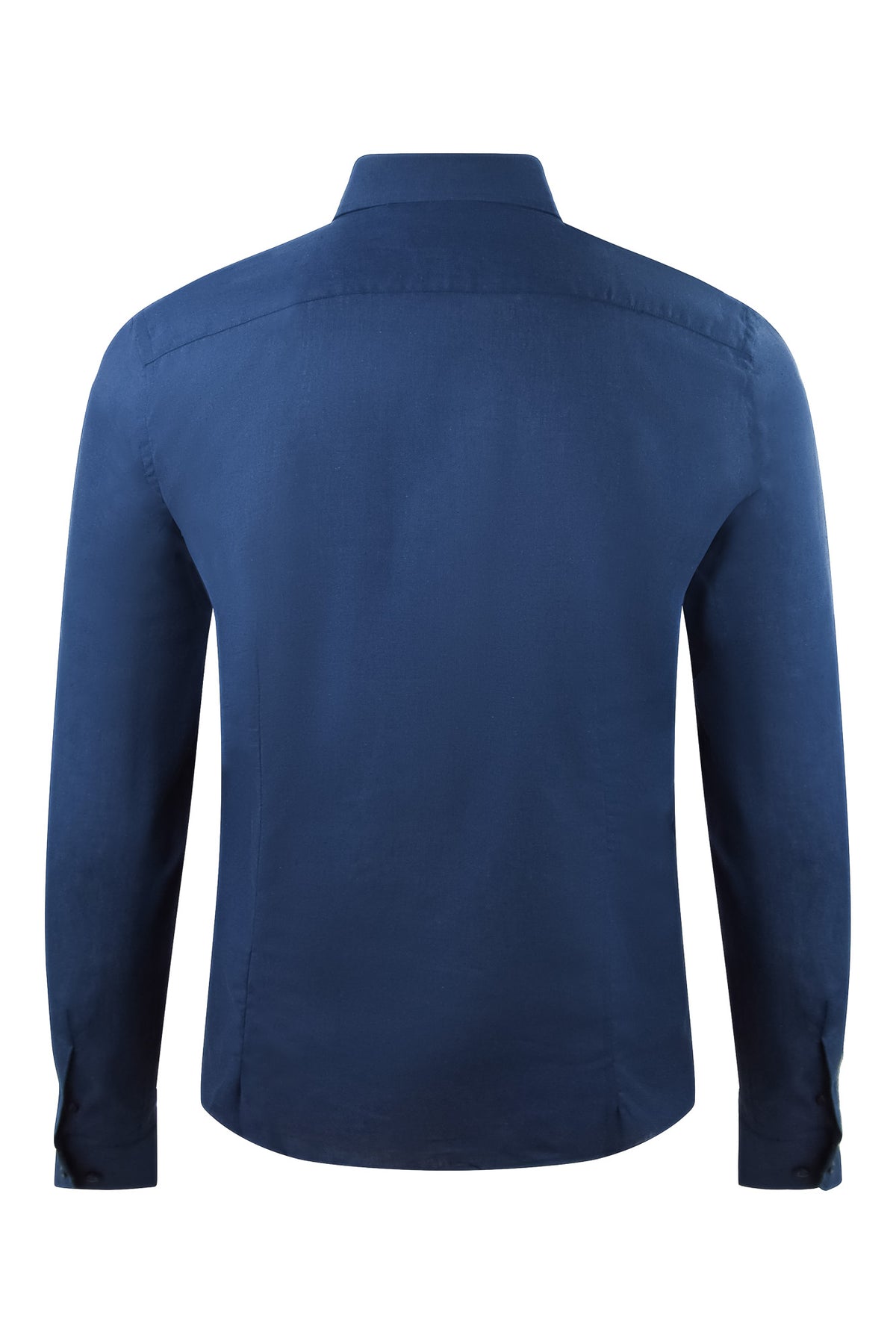 Zattura Cotton & Linen Long Sleeve Shirt (Blue)