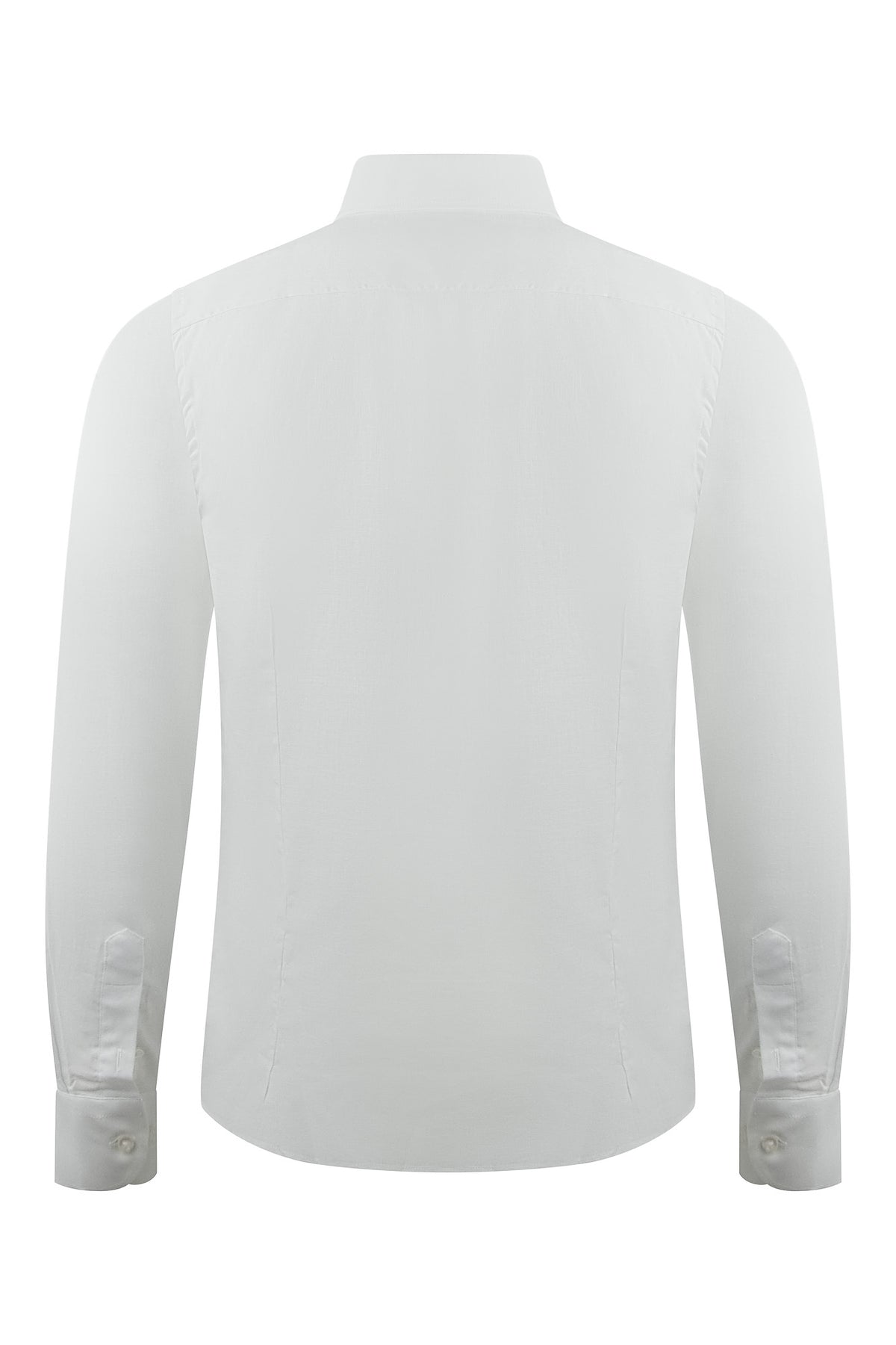 Zattura Cotton & Linen Long Sleeve Shirt (White)