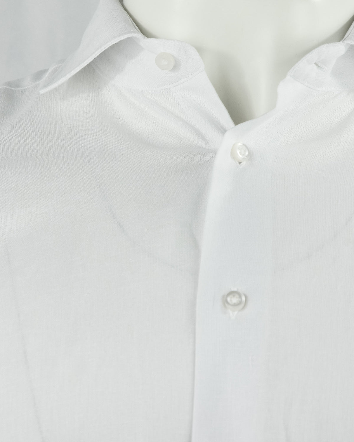 Zattura Cotton & Linen Long Sleeve Shirt (White)