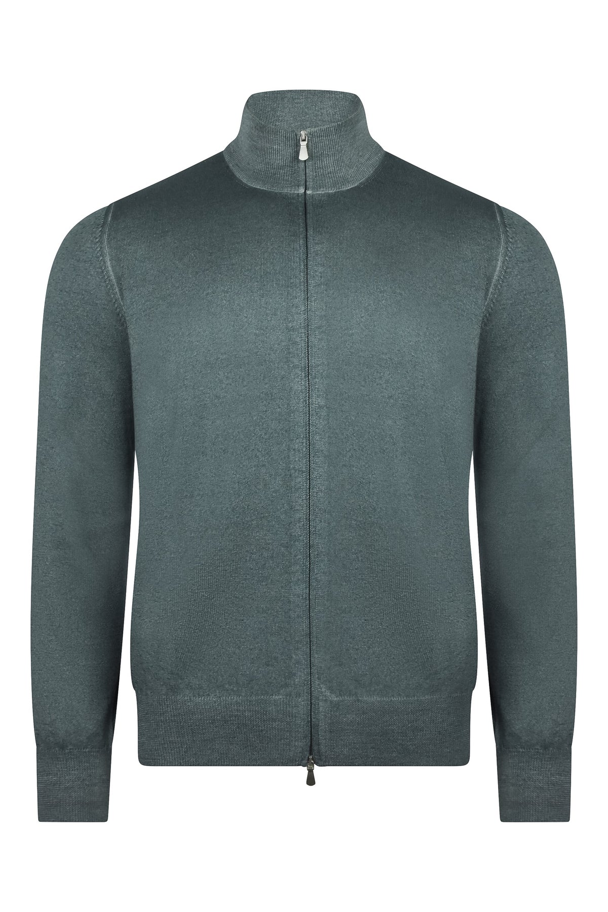 Zattura Full Zip Garment Dyed Cardigan (Petrol Blue)
