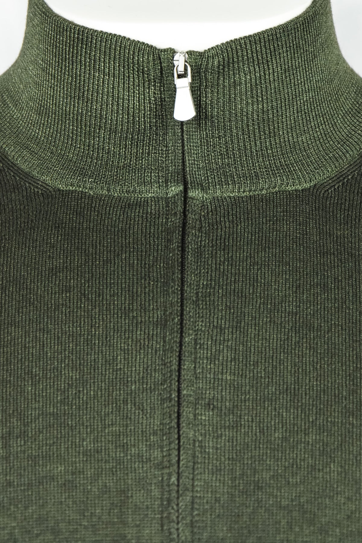 Zattura Full Zip Garment Dyed Cardigan (Bottle Green)