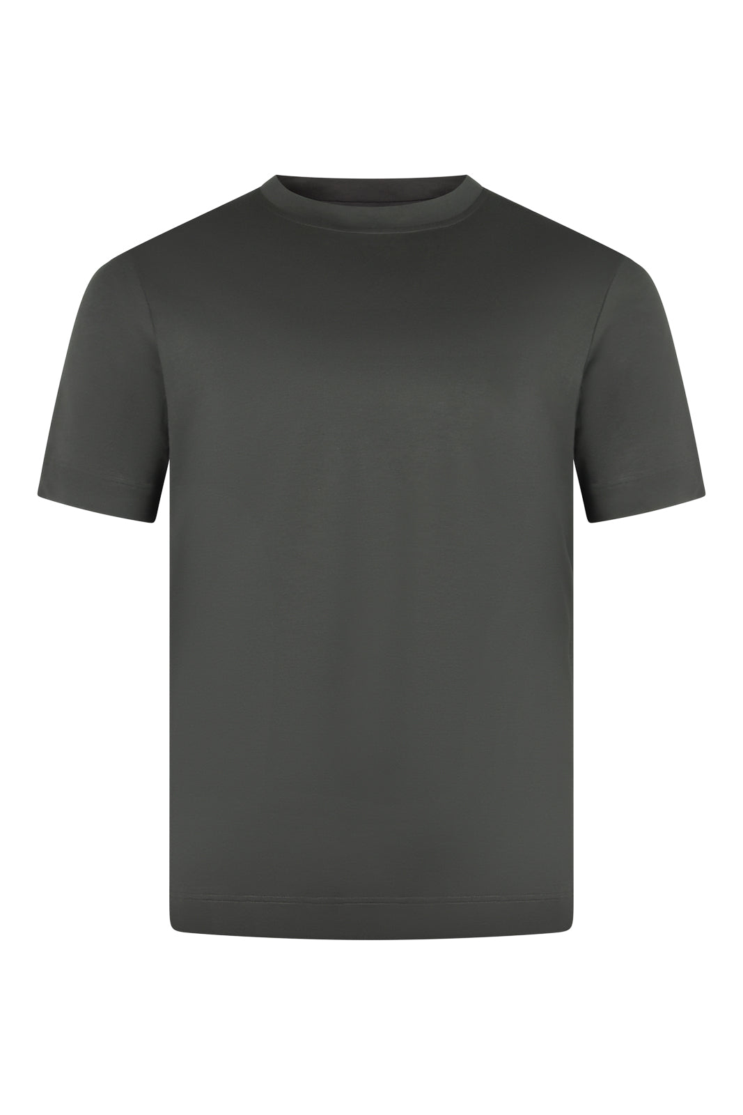 Zattura High Collar Short Sleeve Supima Cotton T-Shirt (Graphite Grey)