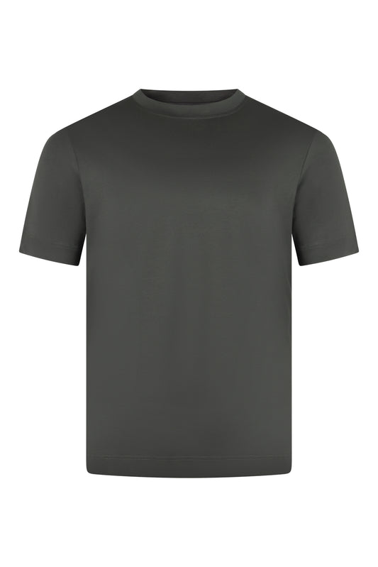 Zattura High Collar Short Sleeve Supima Cotton T-Shirt (Graphite Grey)