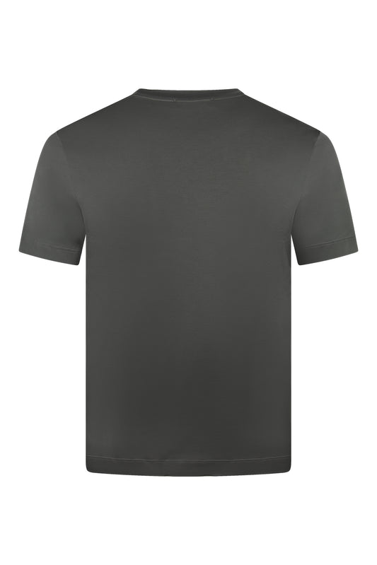Zattura High Collar Short Sleeve Supima Cotton T-Shirt (Graphite Grey)