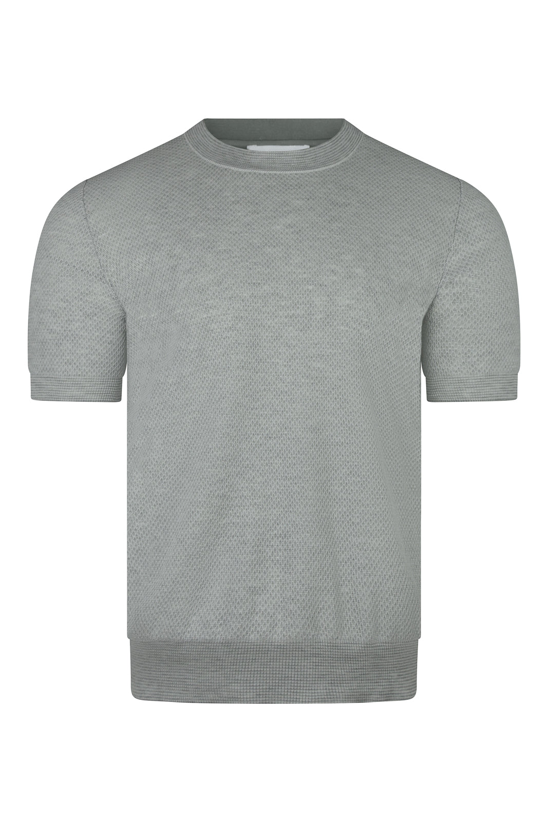 Zattura Textured Knit Short Sleeve T-Shirt (Grey)