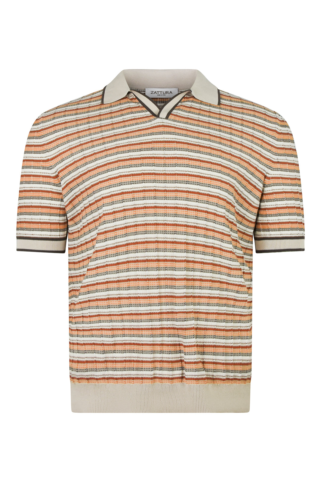 Zattura Petra Open Collar Polo (Chantilly White)