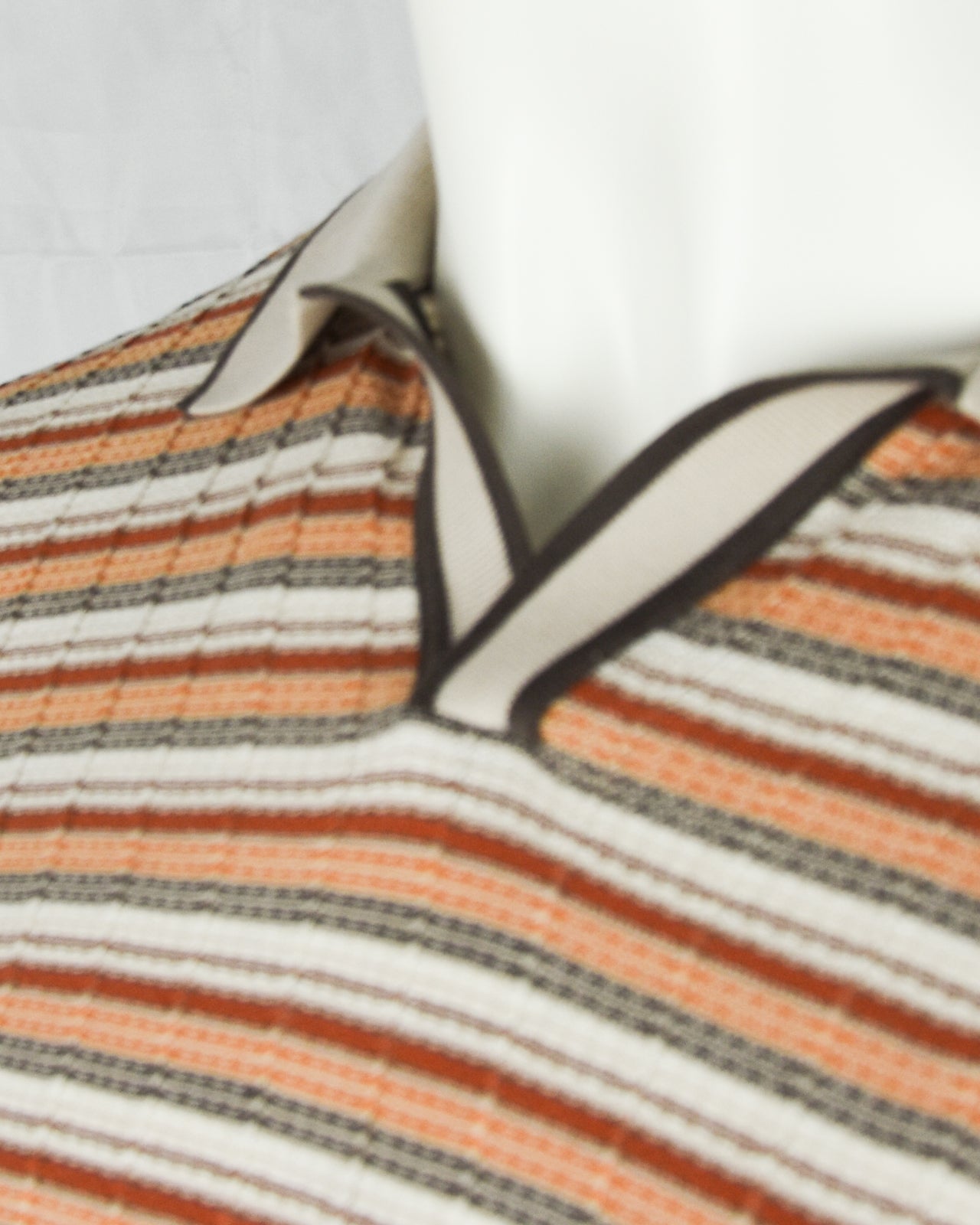 Zattura Petra Open Collar Polo (Chantilly White)