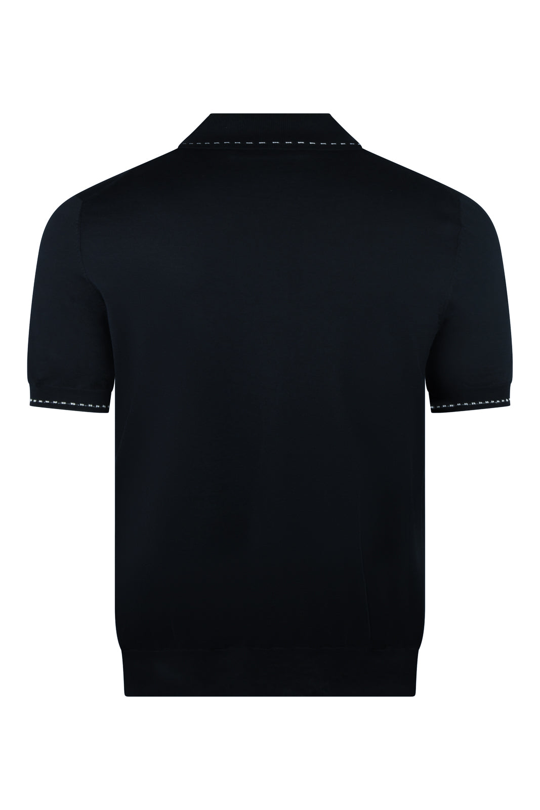 Zattura Silk Mix Two Button Stitch Collar Polo (Navy)
