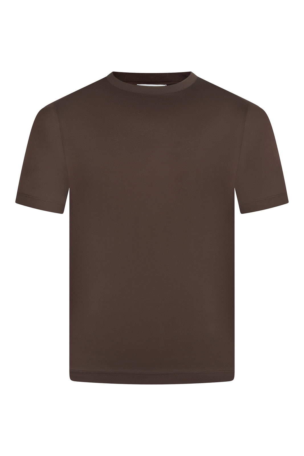 Zattura High Collar Mercerised Short Sleeve T-Shirt (Rust Red)