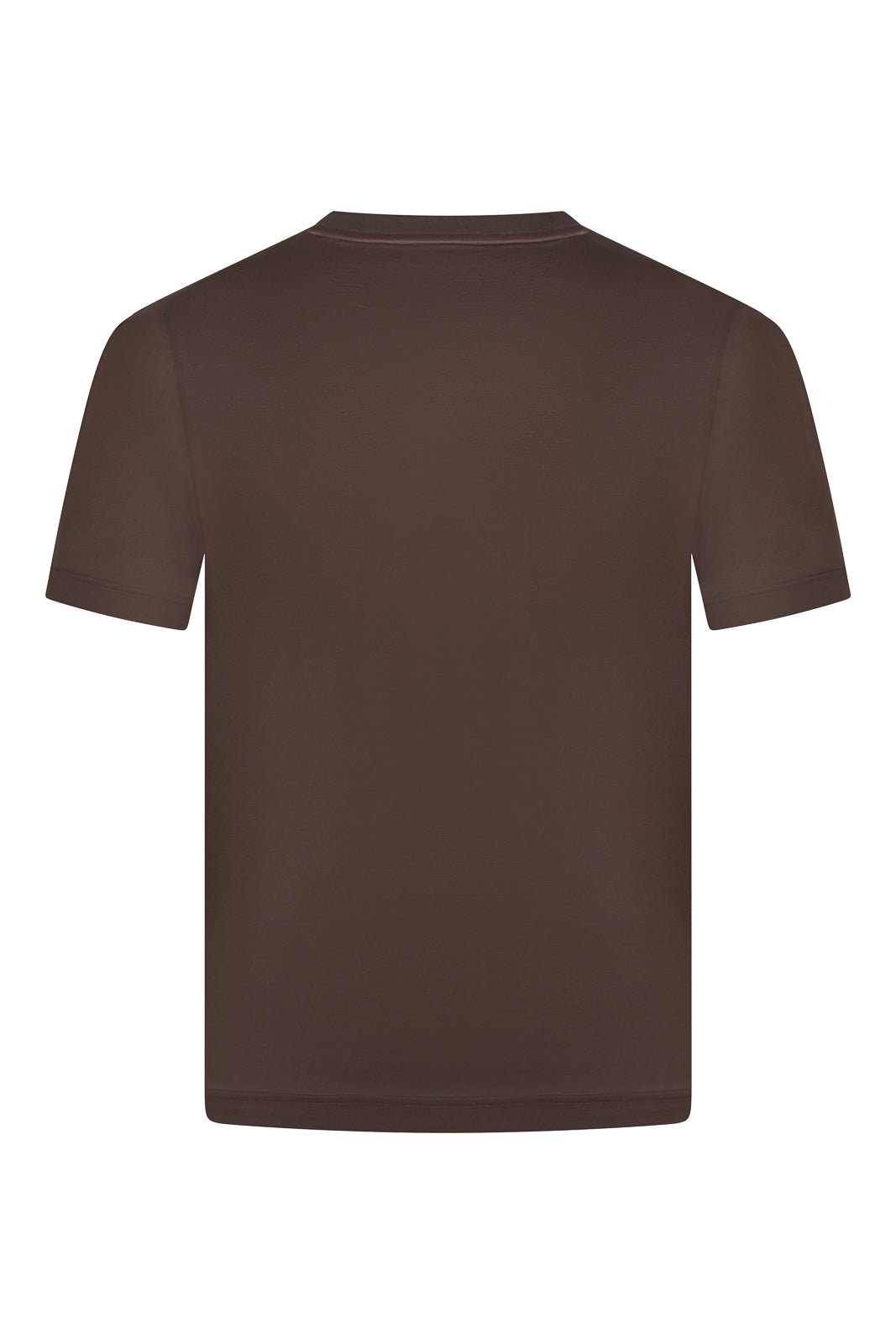Zattura High Collar Mercerised Short Sleeve T-Shirt (Rust Red)