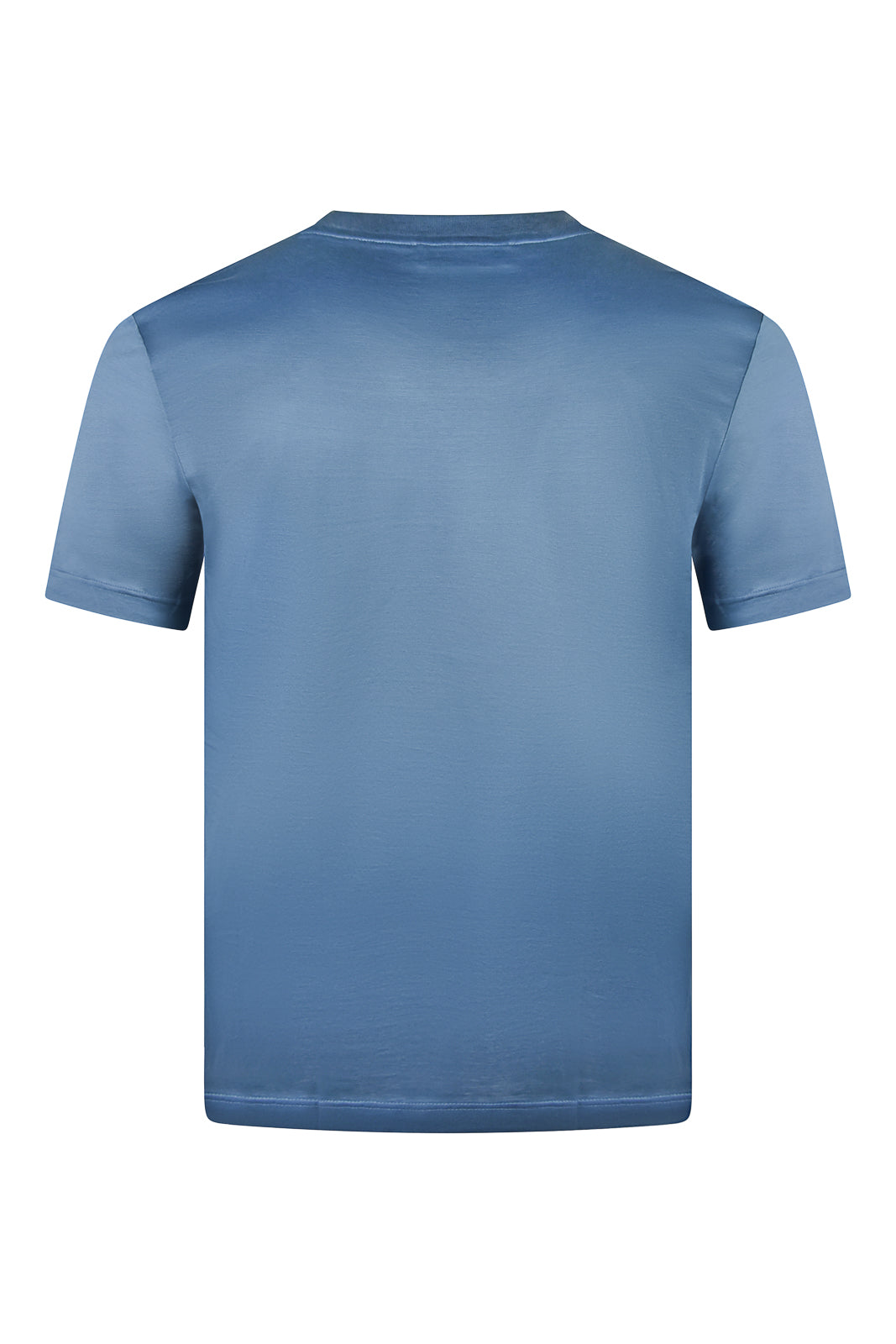 Zattura High Collar Mercerised Short Sleeve T-Shirt (Deep Blue)