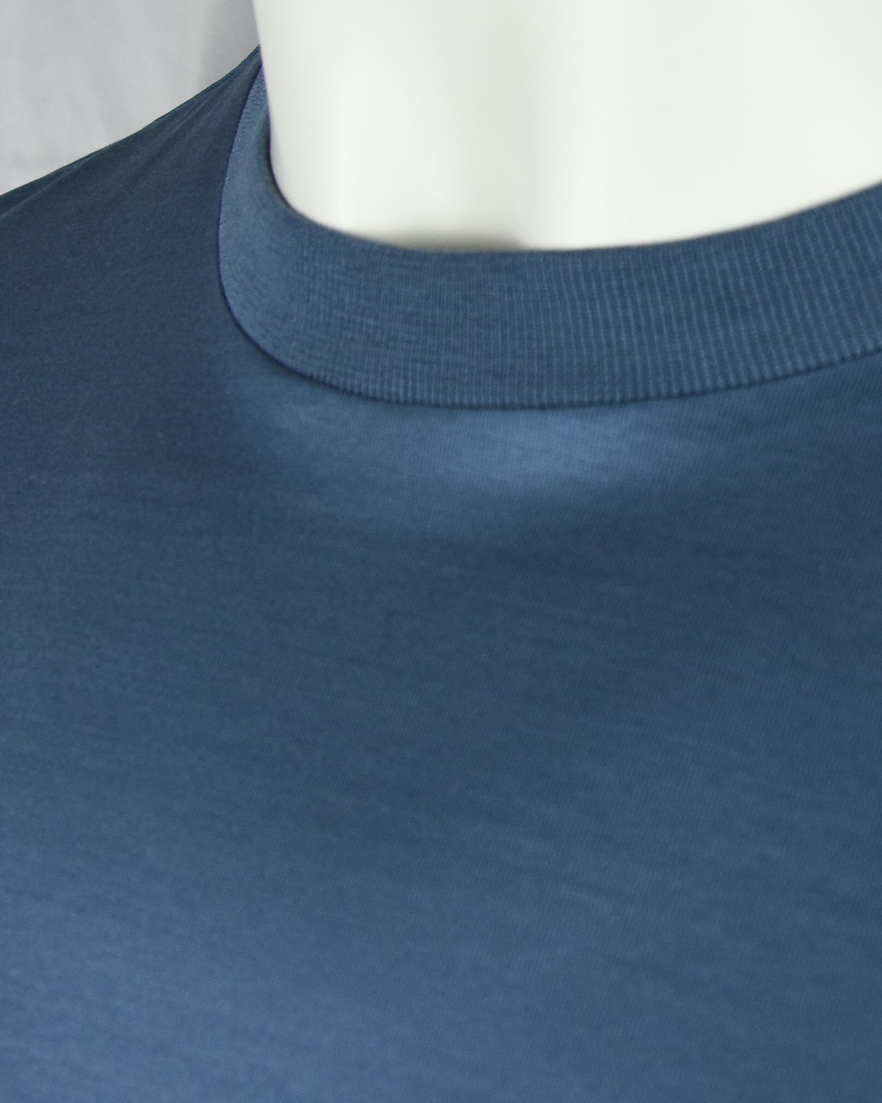 Zattura High Collar Mercerised Short Sleeve T-Shirt (Deep Blue)