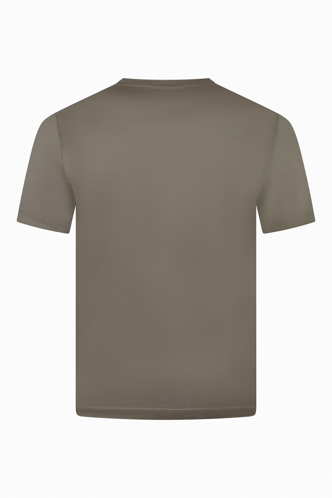 Zattura High Collar Mercerised Short Sleeve T-Shirt (Taupe Brown)