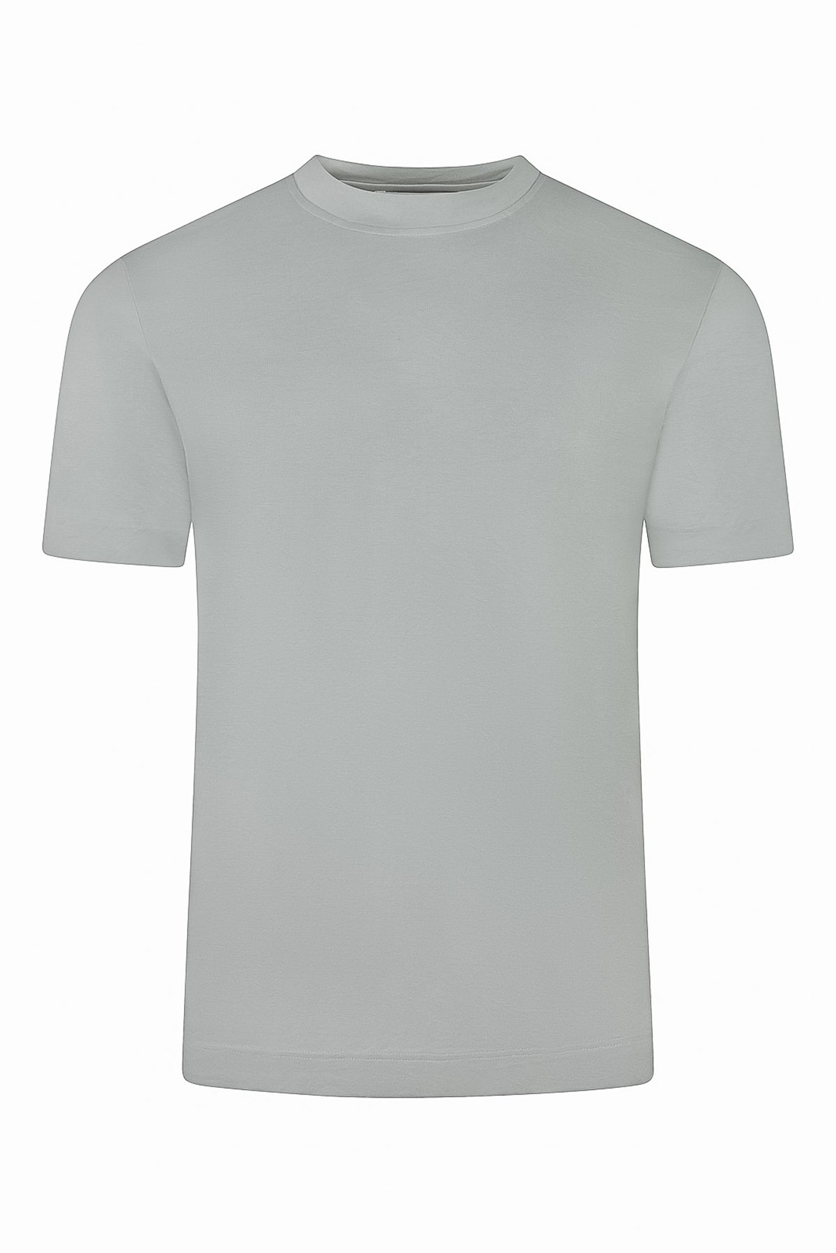 Zattura Supima Cotton Short Sleeve High Collar T-shirt (Grey)