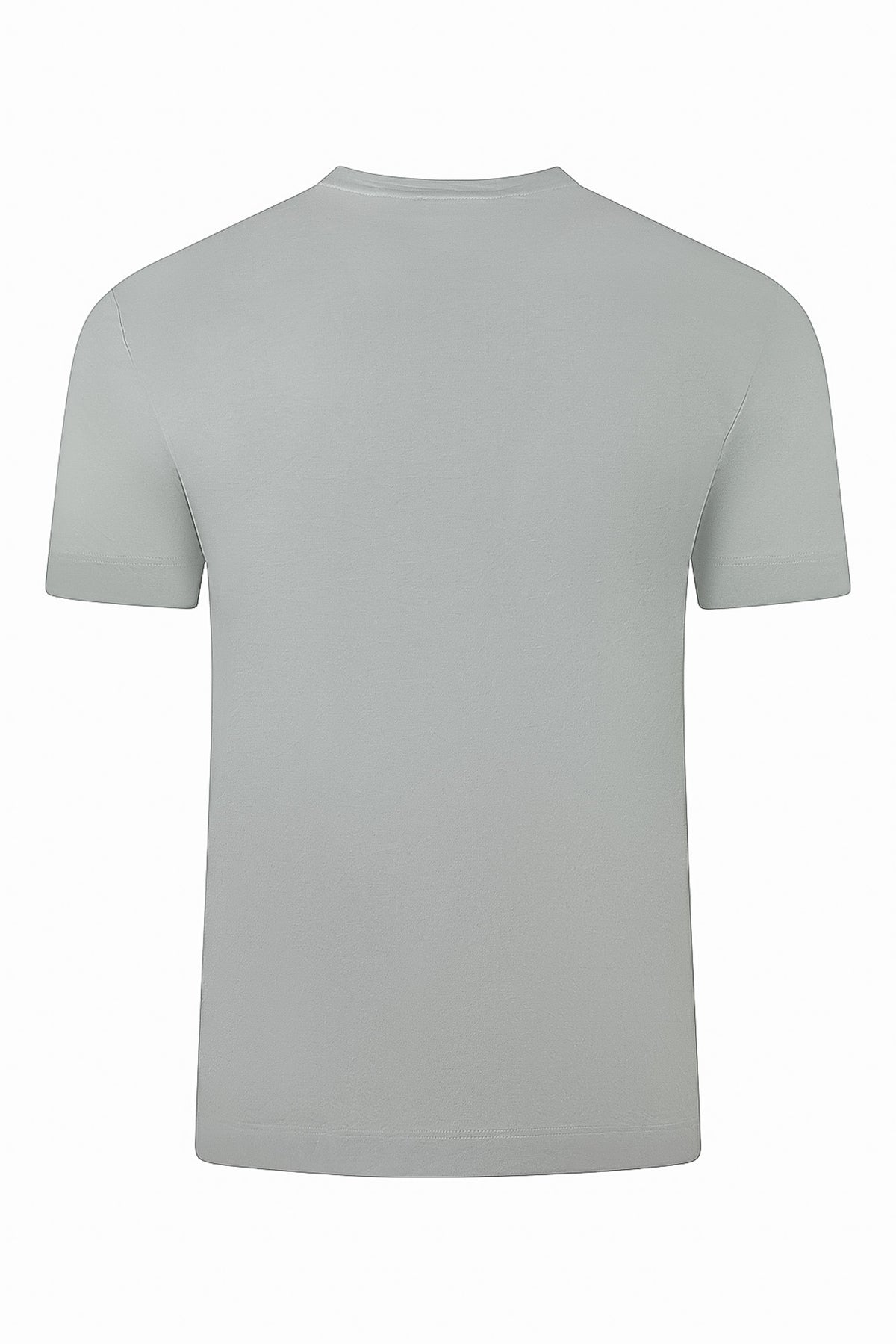 Zattura Supima Cotton Short Sleeve High Collar T-shirt (Grey)