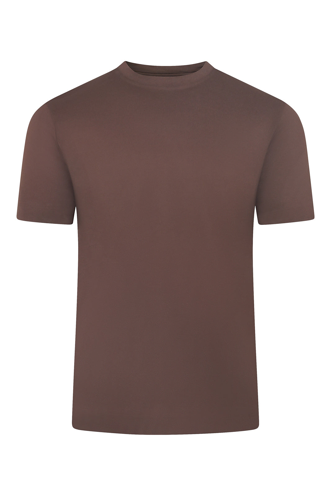 Zattura High Collar Short Sleeve Supima Cotton T-Shirt (Rust Red)
