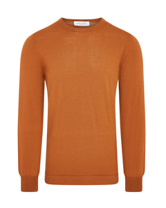 Travel Wool Crew Neck Knit (Light Orange)