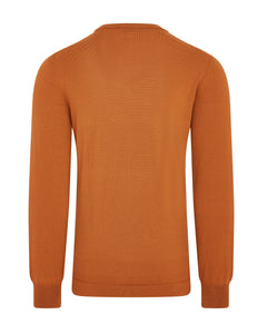 Travel Wool Crew Neck Knit (Light Orange)