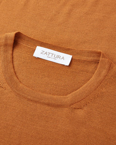 Travel Wool Crew Neck Knit (Light Orange)