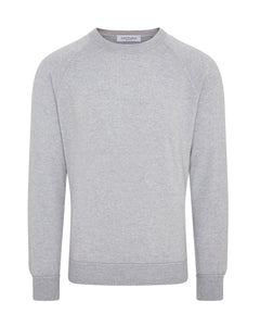 Cashmere Mix Raglan Crew Neck Knit (Grey)