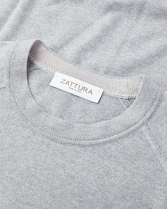 Cashmere Mix Raglan Crew Neck Knit (Grey)