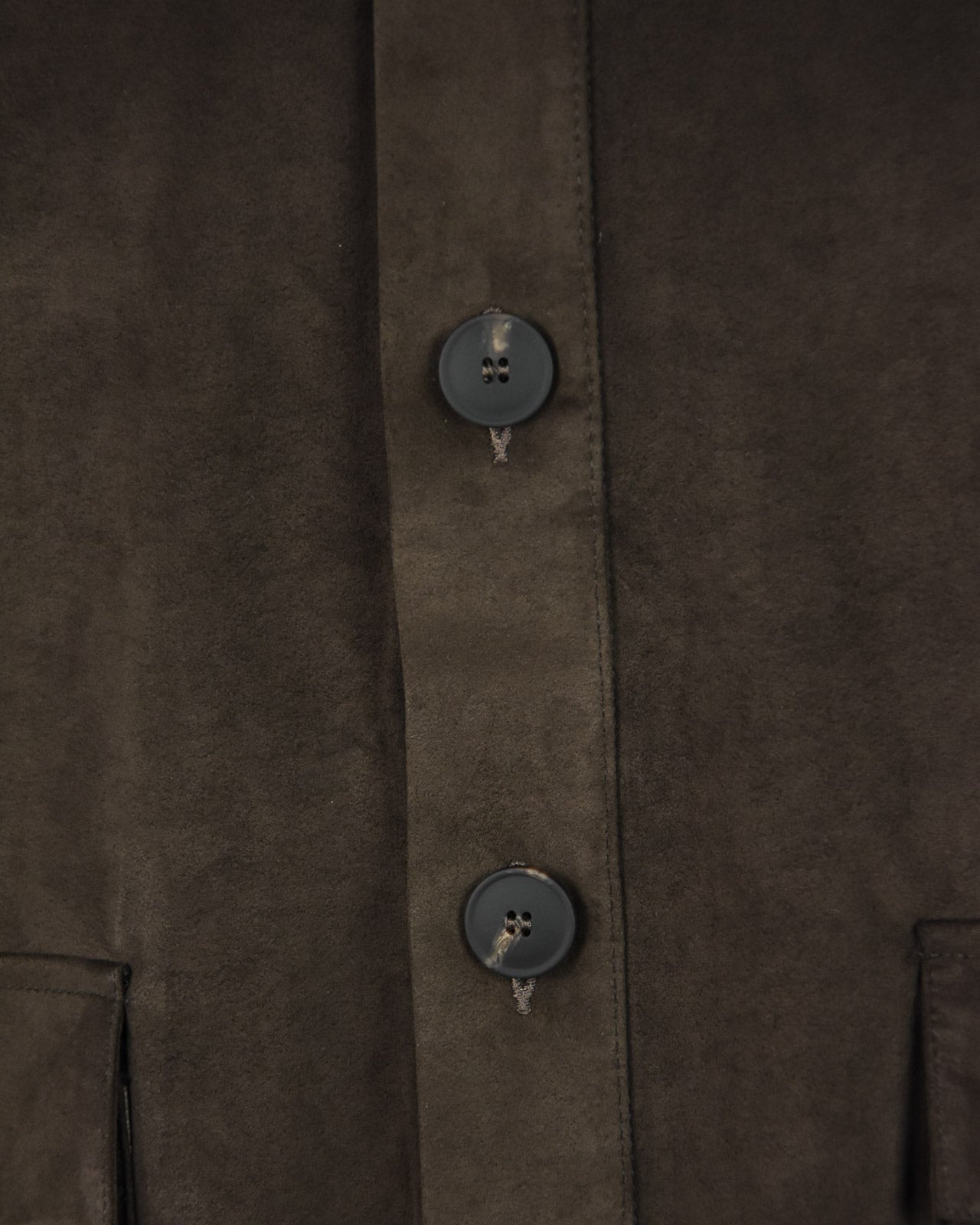 Zattura Alcantara & Knitted Button Bomber Jacket (Brown)