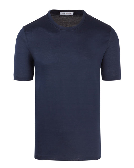 Short Sleeve Mercerised T-shirt (Navy)