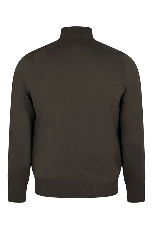 Dark gray sweater on a light gray background