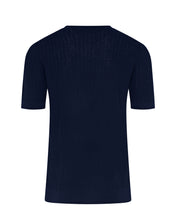 Load image into Gallery viewer, Short Sleeve Crew Neck Textured Knit T-shirt (Navy)
