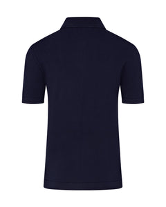 Short Sleeve Cable Knit Shirt (Navy)