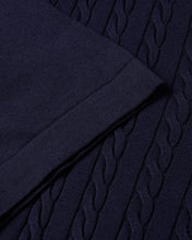Load image into Gallery viewer, Short Sleeve Cable Knit Shirt (Navy)
