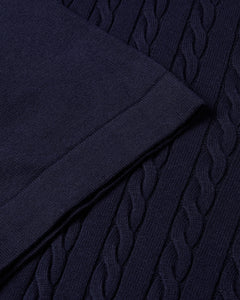 Short Sleeve Cable Knit Shirt (Navy)